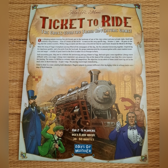 Days of Wonder Ticket to Ride Train Adventure Board Game, Alan R. Moon- Complete - Picture 7 of 13